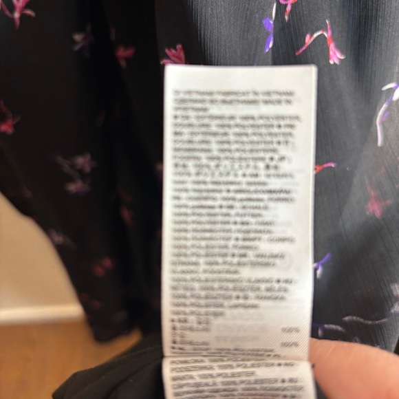 BANANA REPUBLIC Sz 8 Floral Faux Wrap Maxi Dress Ruffle Balloon Sleeve Sheer - Picture 9 of 13